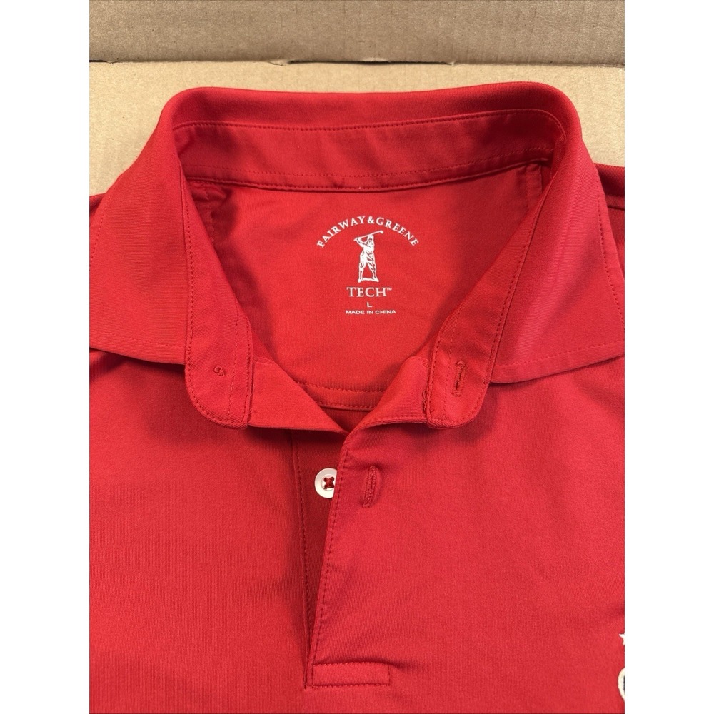 Fairway & Greene Polo Shirt Mens L With A Golf Club Logo Performance Tech